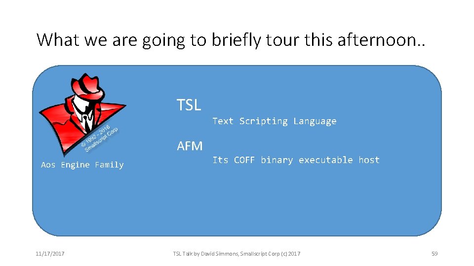 What we are going to briefly tour this afternoon. . TSL Text Scripting Language