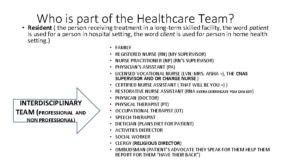 Introduction to Nurse Assistant Module 1 Green Skills