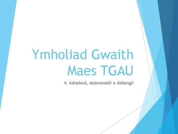 Ymholiad Gwaith Maes TGAU 4. Adnabod, dadansoddi a dehongli 