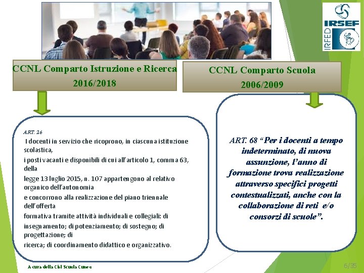 CCNL Comparto Istruzione e Ricerca 2016/2018 ART. 26 I docenti in servizio che ricoprono,