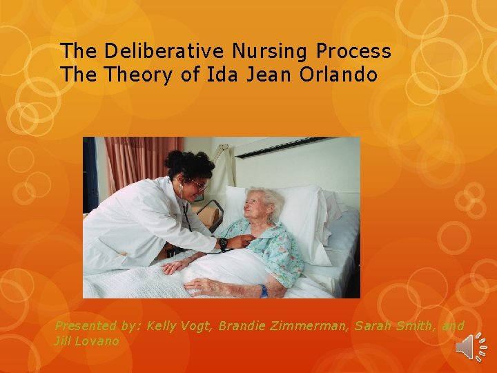 The Deliberative Nursing Process Theory of Ida Jean Orlando Presented by: Kelly Vogt, Brandie