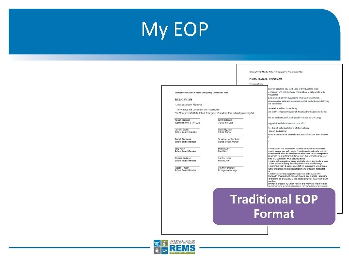 My EOP Traditional EOP Format 
