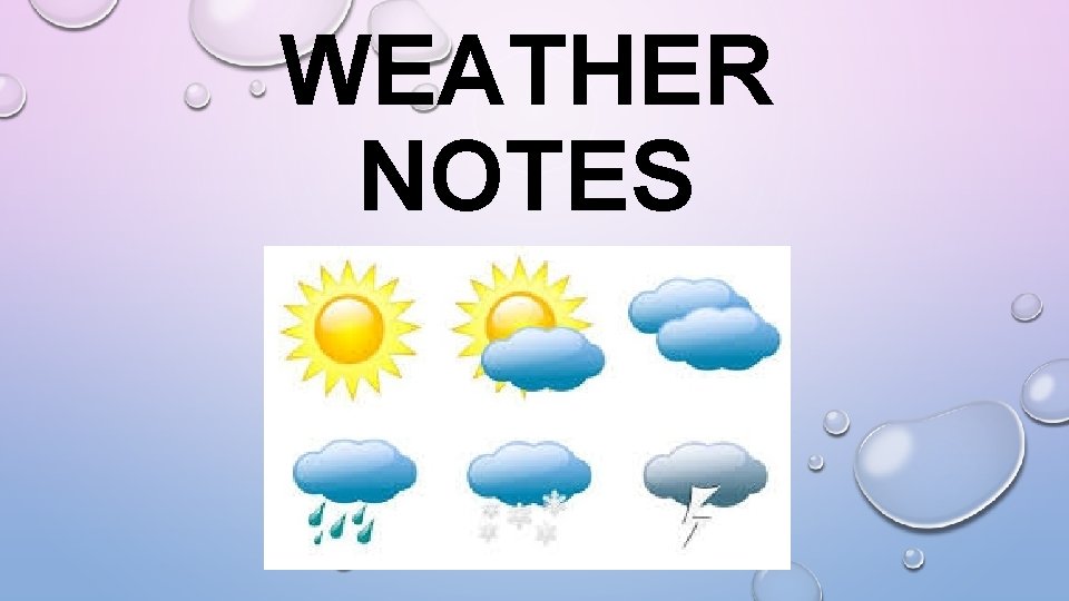 WEATHER NOTES 