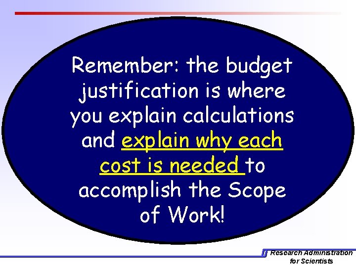 Remember: the budget justification is where you explain calculations and explain why each cost