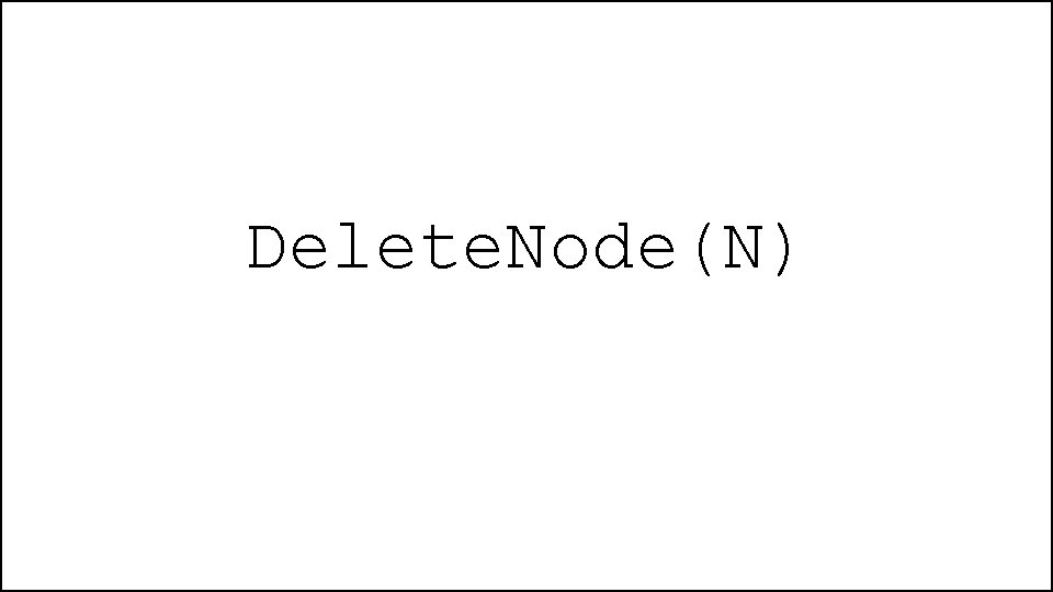 Delete. Node(N) 