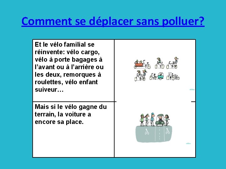 Comment se déplacer sans polluer? Et le vélo familial se réinvente: vélo cargo, vélo