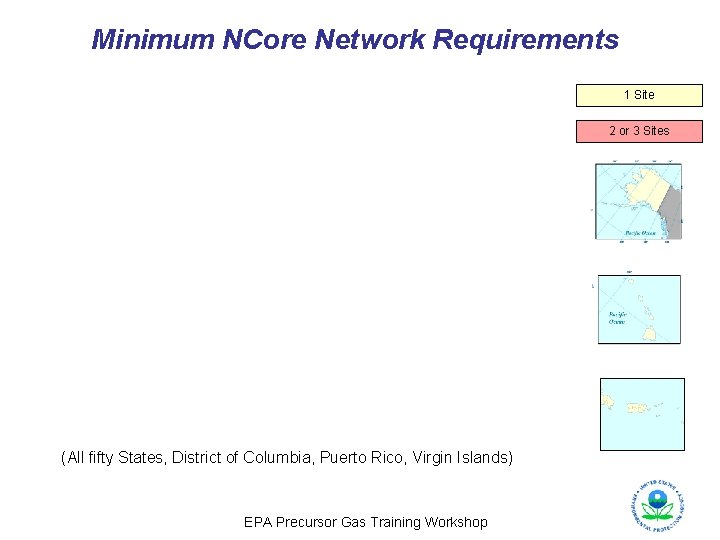 Minimum NCore Network Requirements 1 Site 2 or 3 Sites (All fifty States, District