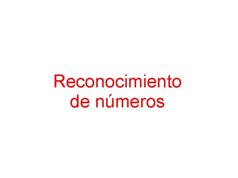 Reconocimiento de números 