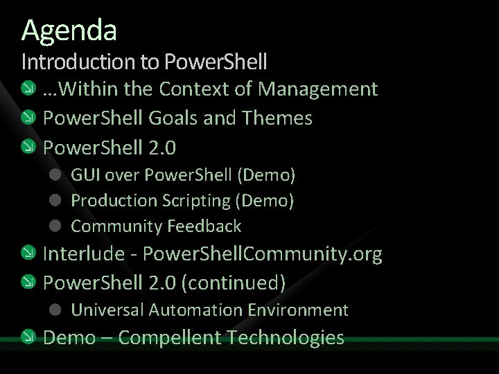 Agenda Introduction to Power. Shell …Within the Context of Management Power. Shell Goals and