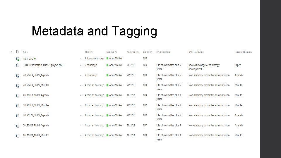 Metadata and Tagging 