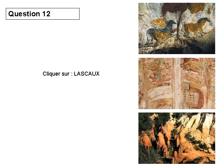 Question 12 Cliquer sur : LASCAUX 