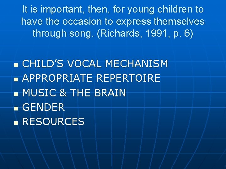 It is important, then, for young children to have the occasion to express themselves