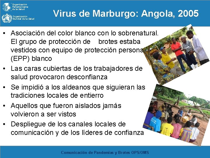 Organización Panamericana de la Salud Organización Mundial de la Salud Virus de Marburgo: Angola,