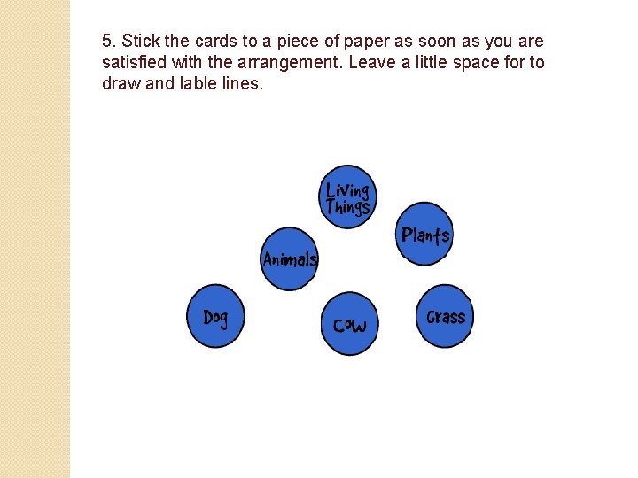 5. Stick the cards to a piece of paper as soon as you are