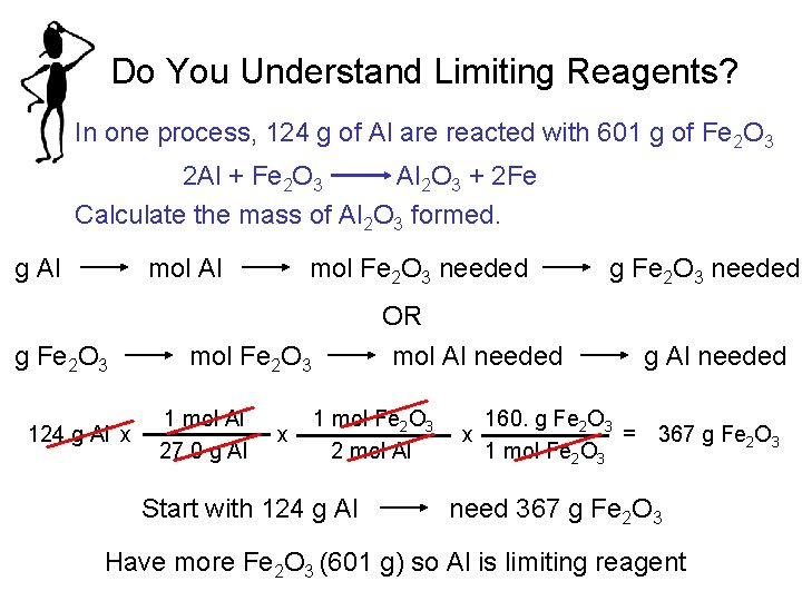 Do You Understand Limiting Reagents? In one process, 124 g of Al are reacted