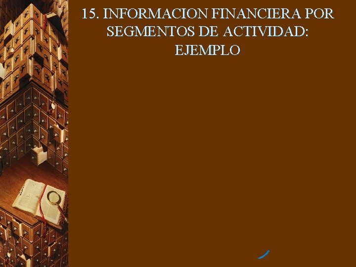 15. INFORMACION FINANCIERA POR SEGMENTOS DE ACTIVIDAD: EJEMPLO 