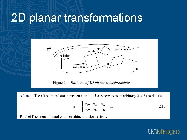 2 D planar transformations 