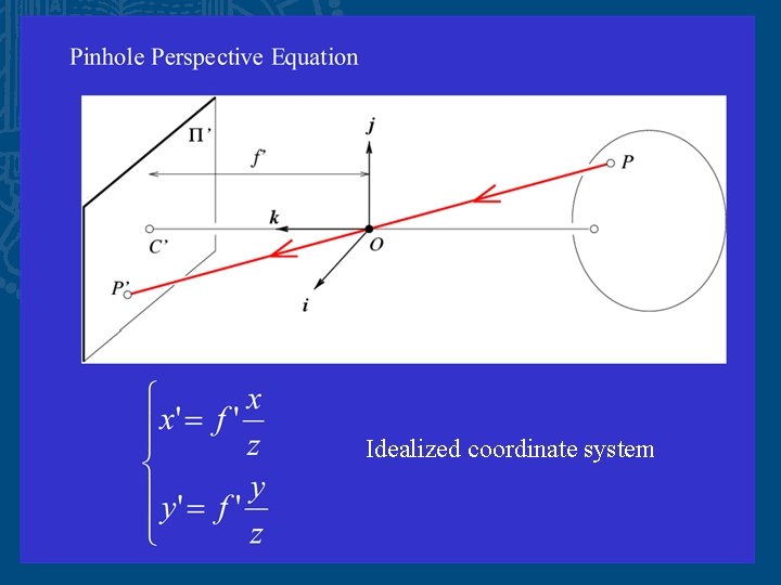 Idealized coordinate system 