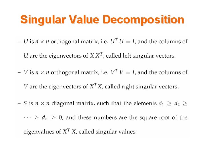 Singular Value Decomposition 
