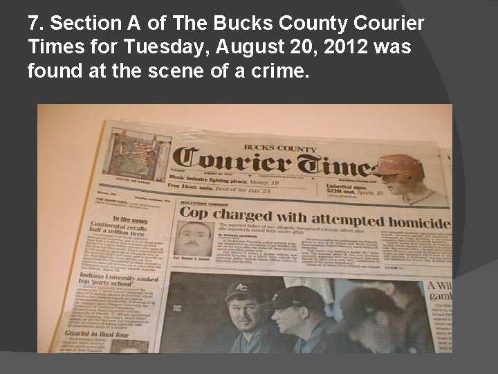 7. Section A of The Bucks County Courier Times for Tuesday, August 20, 2012