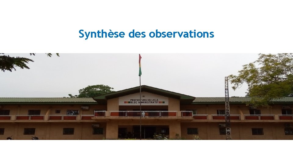 Synthèse des observations 