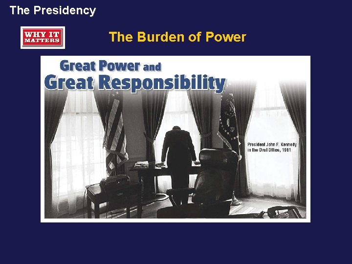 The Presidency The Burden of Power 