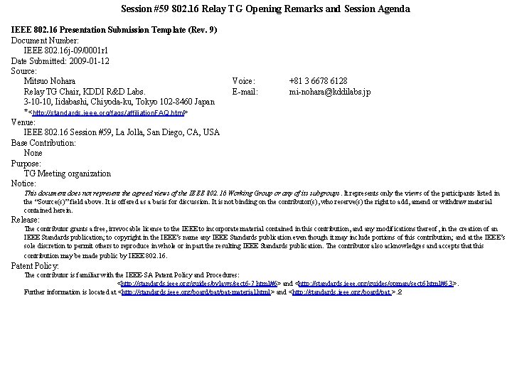 Session #59 802. 16 Relay TG Opening Remarks and Session Agenda IEEE 802. 16