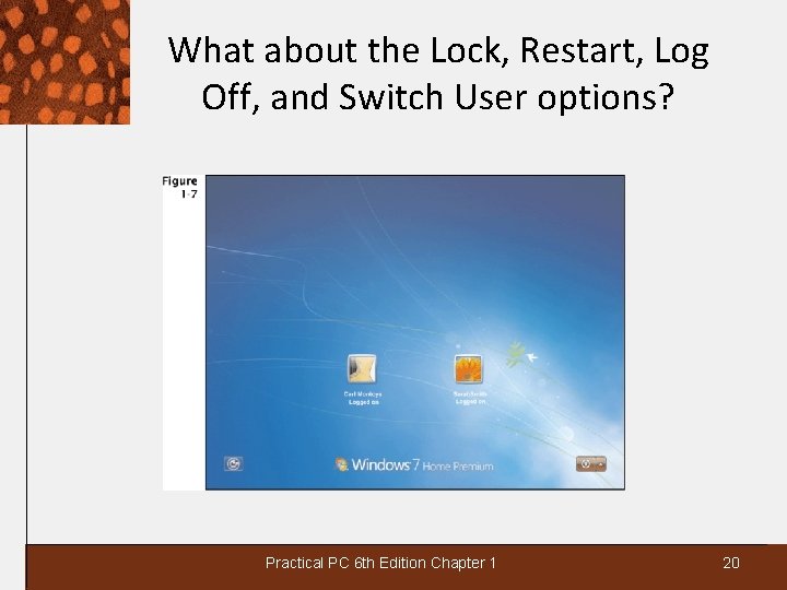 What about the Lock, Restart, Log Off, and Switch User options? Practical PC 6