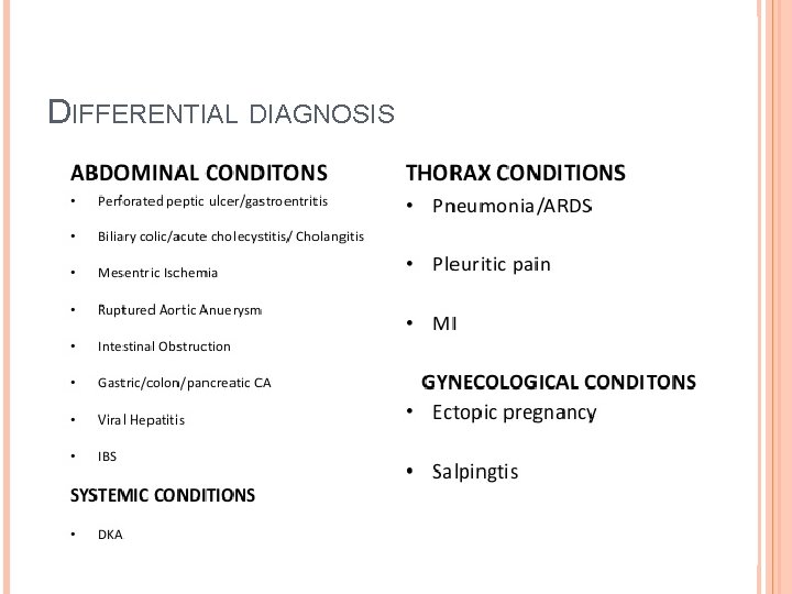 DIFFERENTIAL DIAGNOSIS DIFFERENTIAL DIAGNOSIS