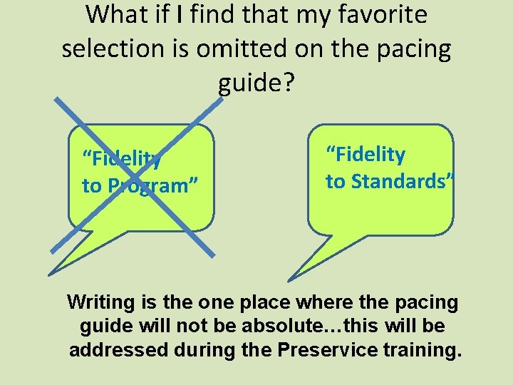 What if I find that my favorite selection is omitted on the pacing guide?