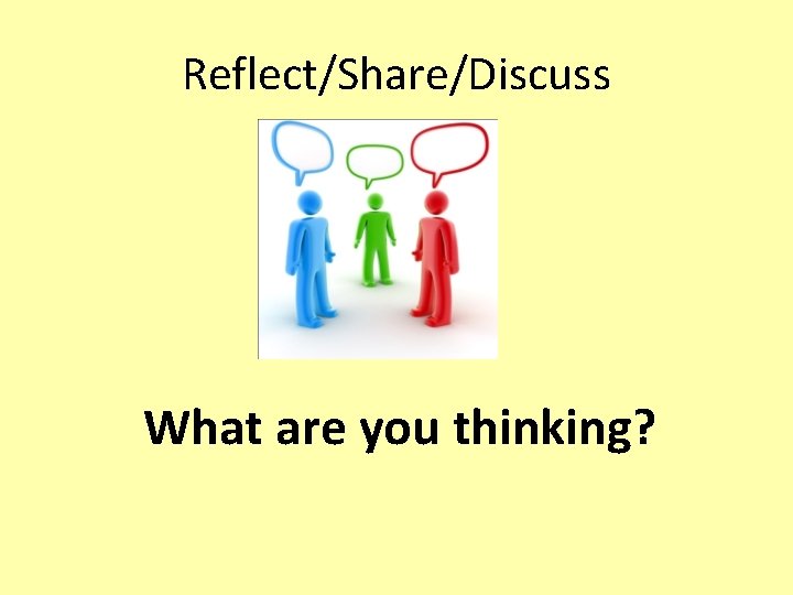 Reflect/Share/Discuss What are you thinking? 