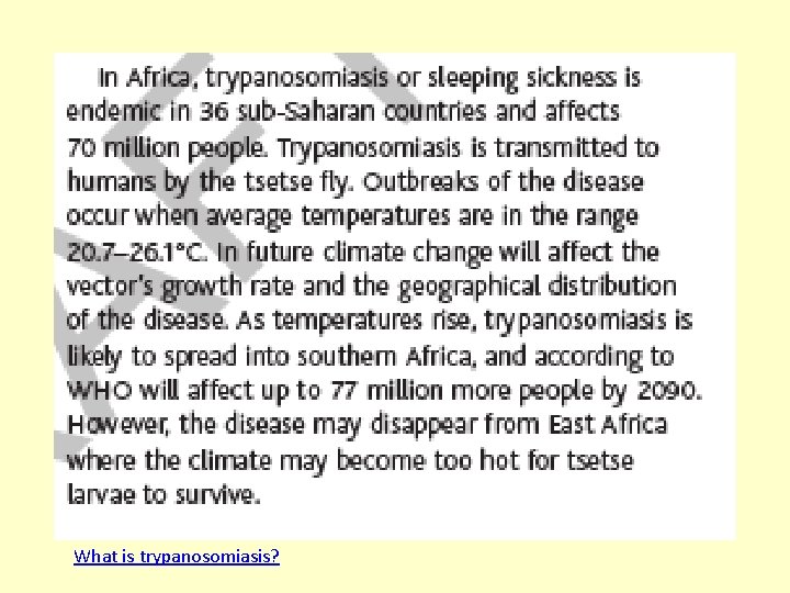 What is trypanosomiasis? 