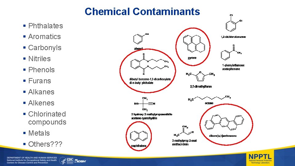 Chemical Contaminants § Phthalates § Aromatics § Carbonyls § Nitriles § Phenols § Furans