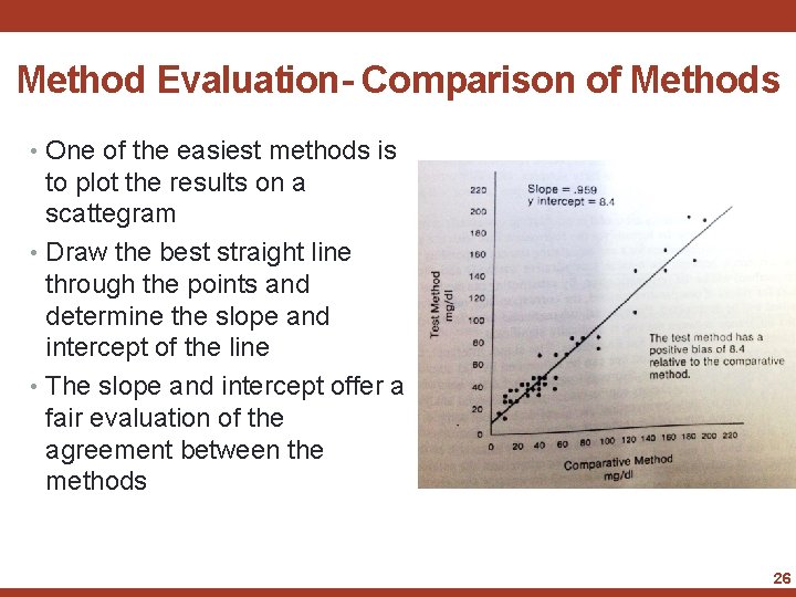 Method Evaluation- Comparison of Methods • One of the easiest methods is to plot