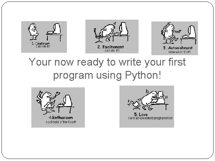 Your now ready to write your first program using Python! 