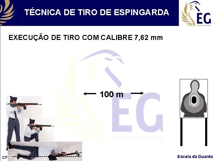 TÉCNICA DE TIRO DE ESPINGARDA EXECUÇÃO DE TIRO COM CALIBRE 7, 62 mm 100