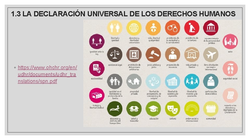 1. 3 LA DECLARACIÓN UNIVERSAL DE LOS DERECHOS HUMANOS ◦ https: //www. ohchr. org/en/