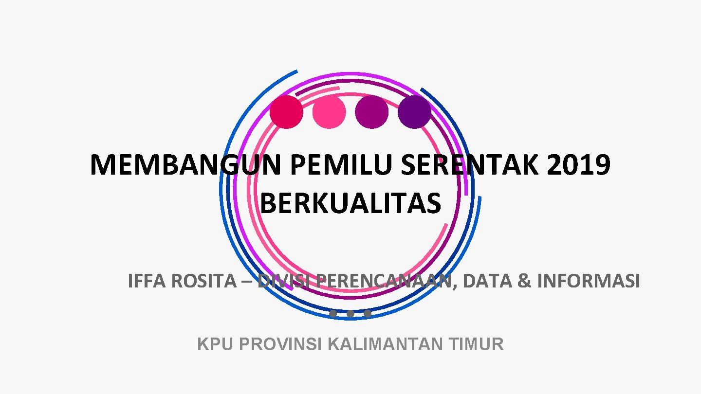 MEMBANGUN PEMILU SERENTAK 2019 BERKUALITAS IFFA ROSITA – DIVISI PERENCANAAN, DATA & INFORMASI KPU