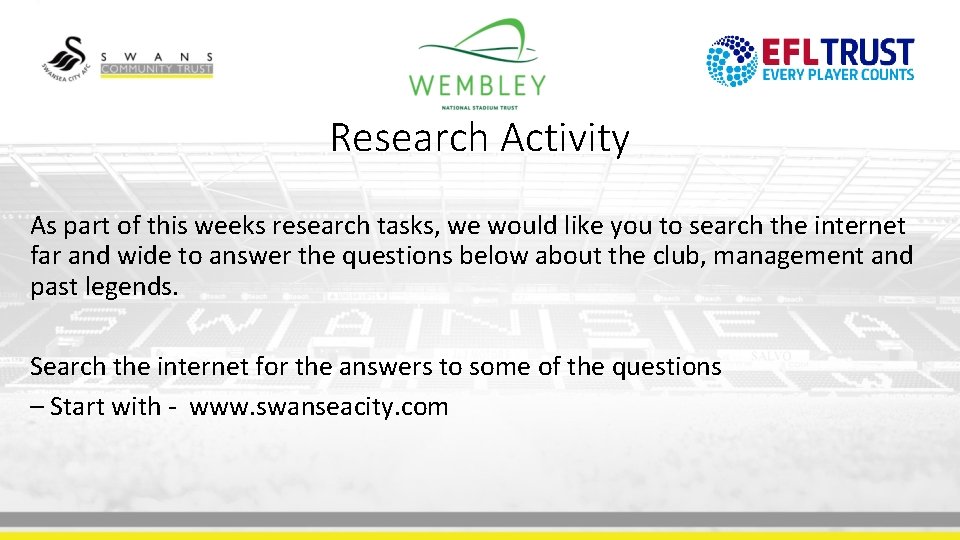 Research Activity As part of this weeks research tasks, we would like you to