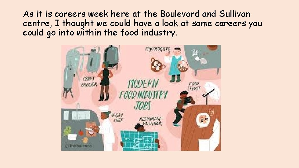 As it is careers week here at the Boulevard and Sullivan centre, I thought