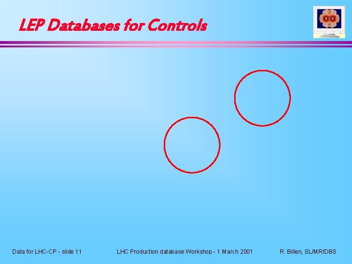 LEP Databases for Controls Data for LHC-CP - slide 11 LHC Production database Workshop