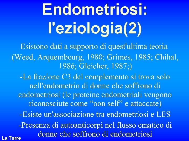 Endometriosi: l'eziologia(2) La Torre 