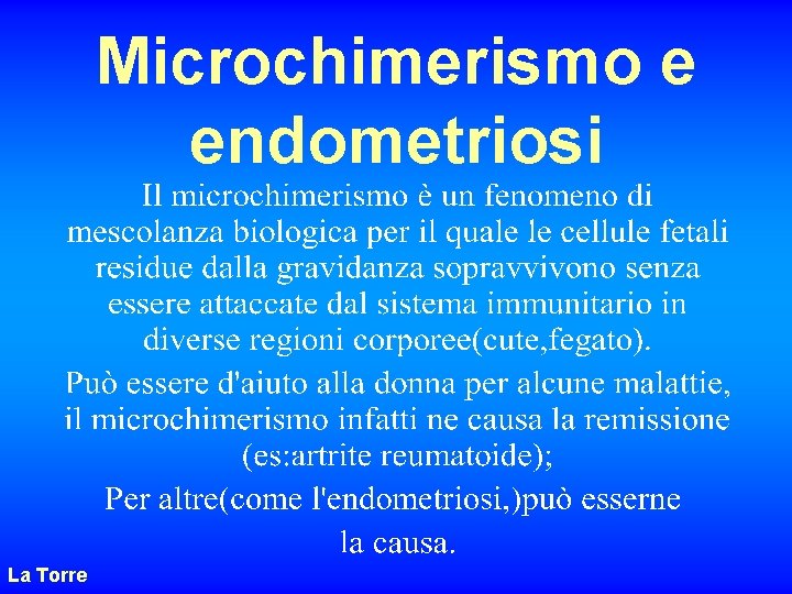 Microchimerismo e endometriosi La Torre 