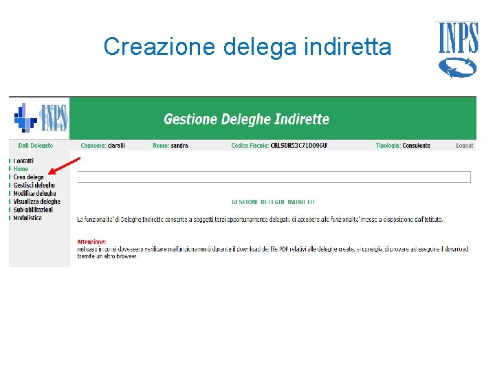 Creazione delega indiretta 