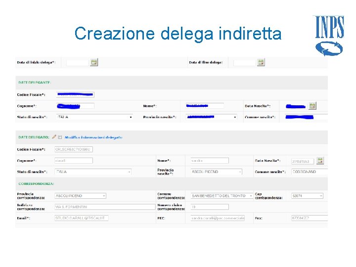 Creazione delega indiretta 