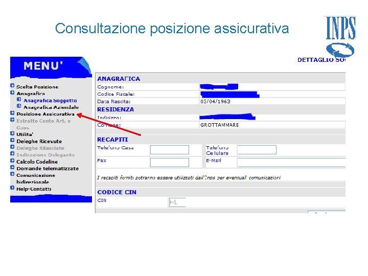 Consultazione posizione assicurativa 