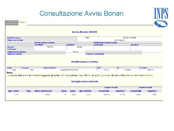 Consultazione Avvisi Bonari 