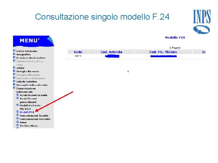 Consultazione singolo modello F. 24 