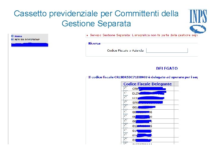 Cassetto previdenziale per Committenti della Gestione Separata 