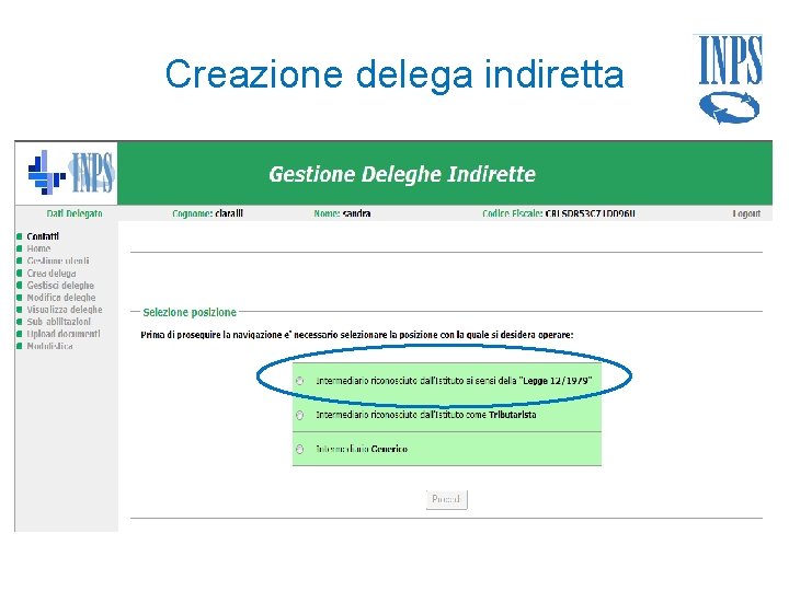 Creazione delega indiretta 